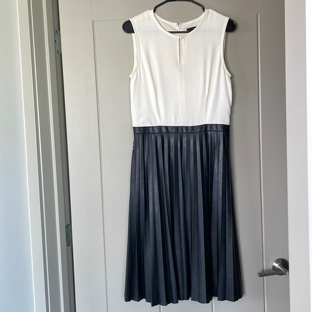 Elegant Faux Leather Two Toned J Crew Dress